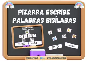 Vista previa - Refuerzo / NEE / Materiales de apoyo - PIZARRA ESCRIBE PALABRAS BISÍLABAS - página 2