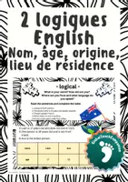 Aperçu - Feuilles d'exercices - Anglais - 2 Logiciels - nom, origine, langue, âge - Page de couverture