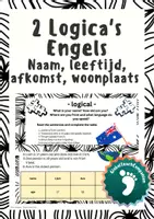 Voorbeeld - Engels - 2 Logica's - Naam, leeftijd, afkomst, woonplaats - Voorblad
