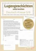 Vorschau - Arbeitsblätter - Lügengeschichten untersuchen Klassenarbeit Klasse 5+6 - Deckblatt