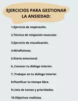 Vista previa - Hojas de trabajo - 10 EJERCICIOS PARA GESTIONAR LA ANSIEDAD - página 1