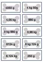 Vorschau - Stationenlernen - Hunde Gewichte Drillinge finden Kilogramm Gramm Mathe 3.Klasse 4.Klasse - Seite 1