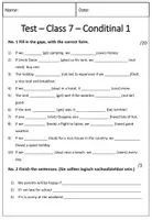 Vorschau - Arbeitsblätter - Test Conditional 1 / Bedingungssätze Typ 1 Englisch - Deckblatt
