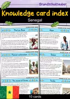 Vorschau - Stationenlernen - Knowledge card index - Senegal (English) - Deckblatt
