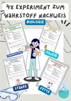 Vorschau - Arbeitsblätter - 4x Experimente zum Nährstoffnachweis | Biologie - Deckblatt