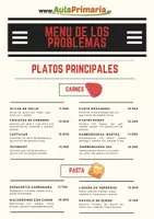 Vista previa - Hojas de trabajo - El menú de los problemas - página 1