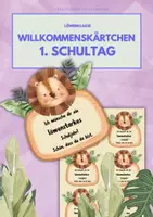 Vorschau - Unterrichtsreihen - LÖWEN Klasse: Willkommenskärtchen (Schön, dass du da bist) - Deckblatt