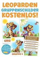 Vorschau - Fördermaterial/Inklusion - Leopardenklasse Gruppenschilder kostenlos Klassentier Leopard - Deckblatt