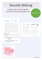 Vorschau - Arbeitsblätter - Sexuelle Bildung: Vorwissenserhebung, Vorlage Fragen - Deckblatt