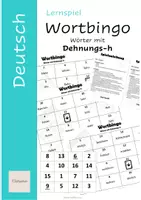 Vorschau - Spiele - Lernspiel "Wortbingo" Wörter mit Dehnungs-h - Deckblatt