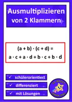 Vorschau - Arbeitsblätter - Einführung Ausmultiplizieren von 2 Klammern – Arbeitsblatt Mathematik - Deckblatt