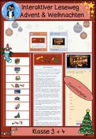 Vorschau - Bildkarten - Interaktiver Leseweg Advent & Weihnachten, Lesetraining, Sachtext, Sachunterricht, Deutsch, Winter - Deckblatt