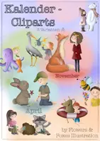 Vorschau - selbst erstellte Cliparts/Grafiken - Niedliche Kalendercliparts / Cliparts mit Tieren und Kindern - JANUAR - Seite 2
