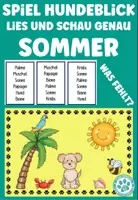Vorschau - Spiele - Hundeblick Sommer Lies und schau genau Lesespiel visuelle Wahrnehmung Konzentration - Deckblatt