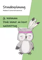 Vorschau - Stundenentwürfe - Stundenplanung: Kurzgeschichte "Denk immer an heut nachmittag" - Deckblatt
