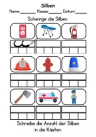 Vorschau - Arbeitsblätter - Silben Thema Feuerwehr - DaZ/DaF, Deutsch (Klasse 1 und 2) - Seite 2
