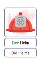 Vorschau - Arbeitsblätter - XXL Lesekarten Feuerwehr Einzahl und Mehrzahl - DaZ/DaF, Deutsch (Grundschule) - Seite 1