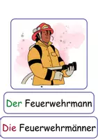 Vorschau - Arbeitsblätter - XXL Lesekarten Feuerwehr Einzahl und Mehrzahl - DaZ/DaF, Deutsch (Grundschule) - Seite 3