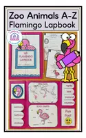 Vorschau - Arbeitsblätter - Zoo Animals A-Z - Flamingo Lapbook - Deckblatt