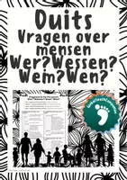 Voorbeeld - Duits - Vraagwoorden voor personen in 4 gevallen - Wer? Wessen? Wem? Wen? - Voorblad