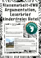 Vorschau - Test - Klassenarbeit+Erwartungshorizont - Leserbrief - Kinderverbot im Hotel - Deckblatt
