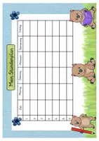 Vorschau - Mal- und Bastelvorlagen - Wombatklasse Stundenplan Klassentier Wombat - Seite 1
