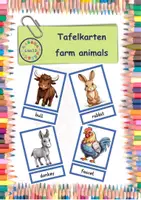 Vorschau - Spiele - Materialpaket "farm animals" - Tafelkarten in A4 & A5 + 4 Spiele - Deckblatt