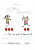 Vorschau - Arbeitsblätter - Sachaufgaben Zahlenraum bis 10 - Addition + Subtraktion - Deckblatt