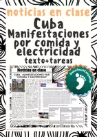 Aperçu - Feuilles d'exercices - Noticias en clase - Cuba - Pénurie et protestations - Texte et exercices - Page de couverture
