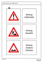 Vorschau - Bildkarten - Zuordnungsspiel Verkehrszeichen für Radfahrer - Seite 3