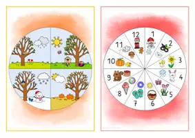 Vorschau - Arbeitsblätter - Englisch - the year - seasons - months - Materialpaket Übungsheft und Bildkarten - Seite 2
