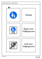 Vorschau - Bildkarten - Zuordnungsspiel Verkehrszeichen für Fußgänger - Seite 1