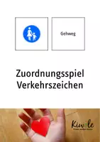 Vorschau - Bildkarten - Zuordnungsspiel Verkehrszeichen für Fußgänger - Deckblatt