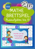 Vorschau - Arbeitsblätter - Doppelpack "Brettspiel + Spiel- & Rätselmatte Plusaufgaben ZR 10" | Mathematik Klasse 1 | Mathe Spiele Klasse 1 | Addition bis 10 - Seite 1