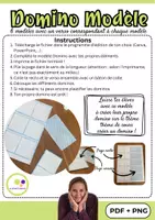 Aperçu - Matériel pour travaux manuels / dessin - 6 modèles de dominos avec dos | Créer ses propres dominos - Page 1