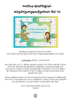 Vorschau - Spiele - Mathe Brettspiel "Ergänzen bis 10": Mathematik Klasse 1 | Mathe Spiele Klasse 1 | Ergänzungsaufgaben ZR 10 - Seite 1