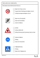 Vorschau - Arbeitsblätter - Die richtige Bedeutung der Verkehrszeichen ankreuzen - Seite 2