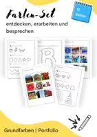 Vorschau - Arbeitsblätter - Kindergartenportfolio Farben (Grundfarben) entdecken - Seite 1