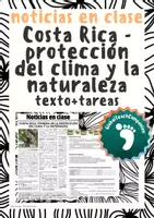 Aperçu - Feuilles d'exercices - Noticias en clase - Costa Rica - protection du climat- Espagnol - Page de couverture