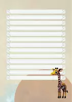 Vorschau - Mal- und Bastelvorlagen - Briefpapier und Briefumschläge "Giraffe" (4 Lineaturen) - Seite 2