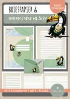 Vorschau - Mal- und Bastelvorlagen - Briefpapier und Briefumschlag "Tucan" (4 Lineaturen) - Deckblatt