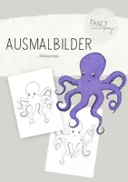 Vorschau - Mal- und Bastelvorlagen - Ausmalbilder für die Oktopusklasse / Krakenklasse - Deckblatt