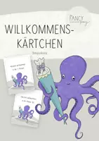 Vorschau - Bildkarten - Willkommenskarten für die Oktopusklasse (grau/beige) - Deckblatt