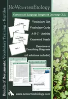 Vorschau - Arbeitsblätter - CLIL - Vocabulary Training- Reptiles - Deckblatt