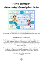 Vorschau - Spiele - Mathe Brettspiel "Kleine und große Aufgaben bis 20": Mathematik Klasse 1 | Mathe Spiele Klasse 1 | Rechnen im ZR 20 - Seite 1