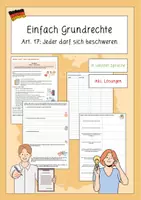 Vorschau - Stundenentwürfe - Einfach Grundrechte - Art. 17: Jeder darf sich beschweren (leichte Sprache) - Deckblatt