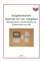 Vorschau - Spiele - Lernspiel: Quartett mit vier Aufgaben- Multiplikation und Division im Zahlenraum bis 100 - Deckblatt