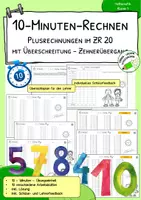 Vorschau - Arbeitsblätter - Rechentraining Plusrechnungen MIT ÜBERSCHREITUNG - Zehnerübergang - Deckblatt