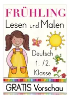 Vorschau - Arbeitsblätter - Deutsch Klasse 1 Lesen und Malen im Frühling kostenlos - Deckblatt