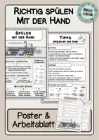 Vorschau - Arbeitsblätter - Spülen mit der Hand - Poster und Arbeitsblatt - Deckblatt